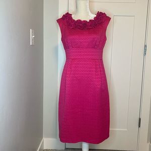 Dressbarn Fuchsia Ruffle Collar Dress